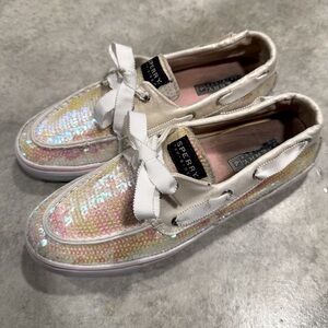 SPERRY TOP SIDER, SEQUENCE IRIDESCENT BOAT SHOES, WOMEN’S SIZE 8